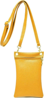 Telaietto con collo e cinturino in pelle PU morbida - Giallo - Ideale per shopping e passeggiate