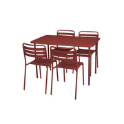 Set tavolo da giardino bistrot in metallo con 4 sedie, 120cm, terra di