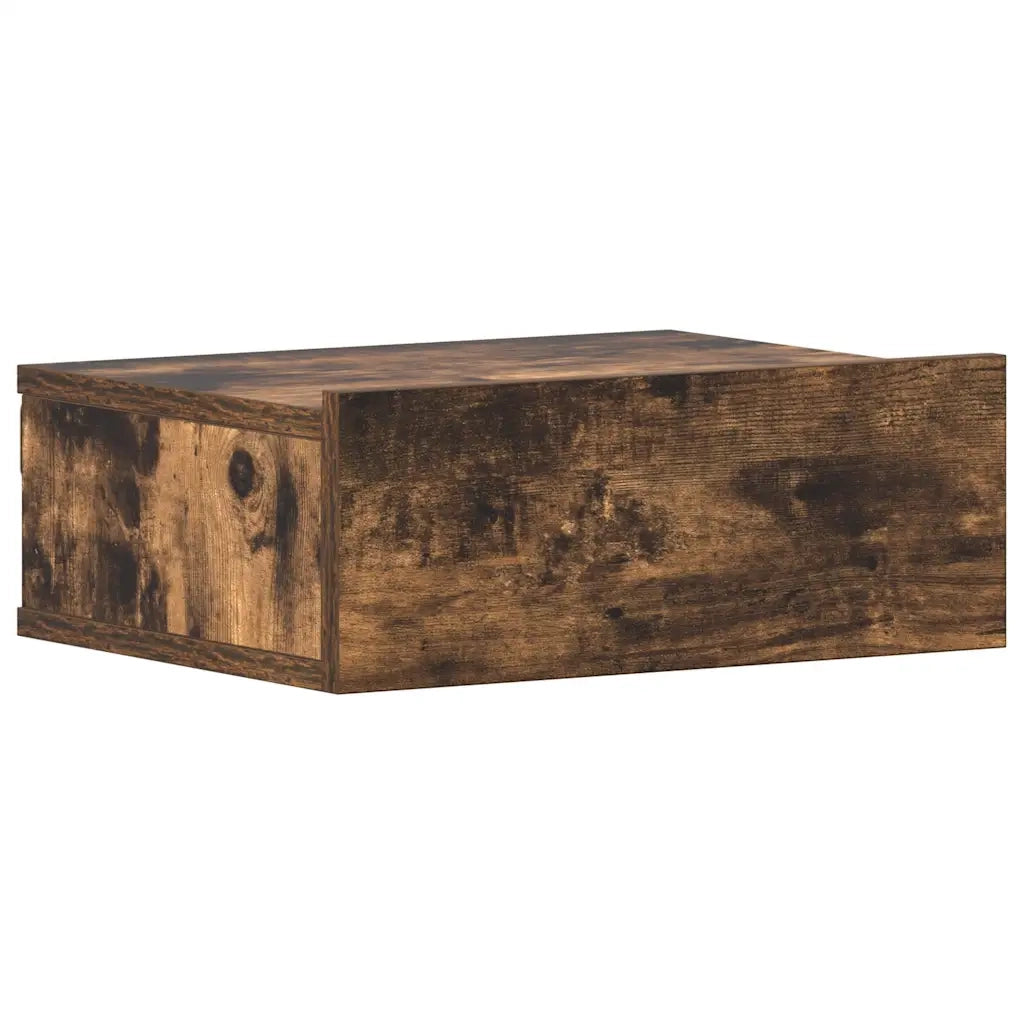 Comodino Pensile-Tavolino da notte Rovere Fumo 40x30x15 cm in Legno Multistrato