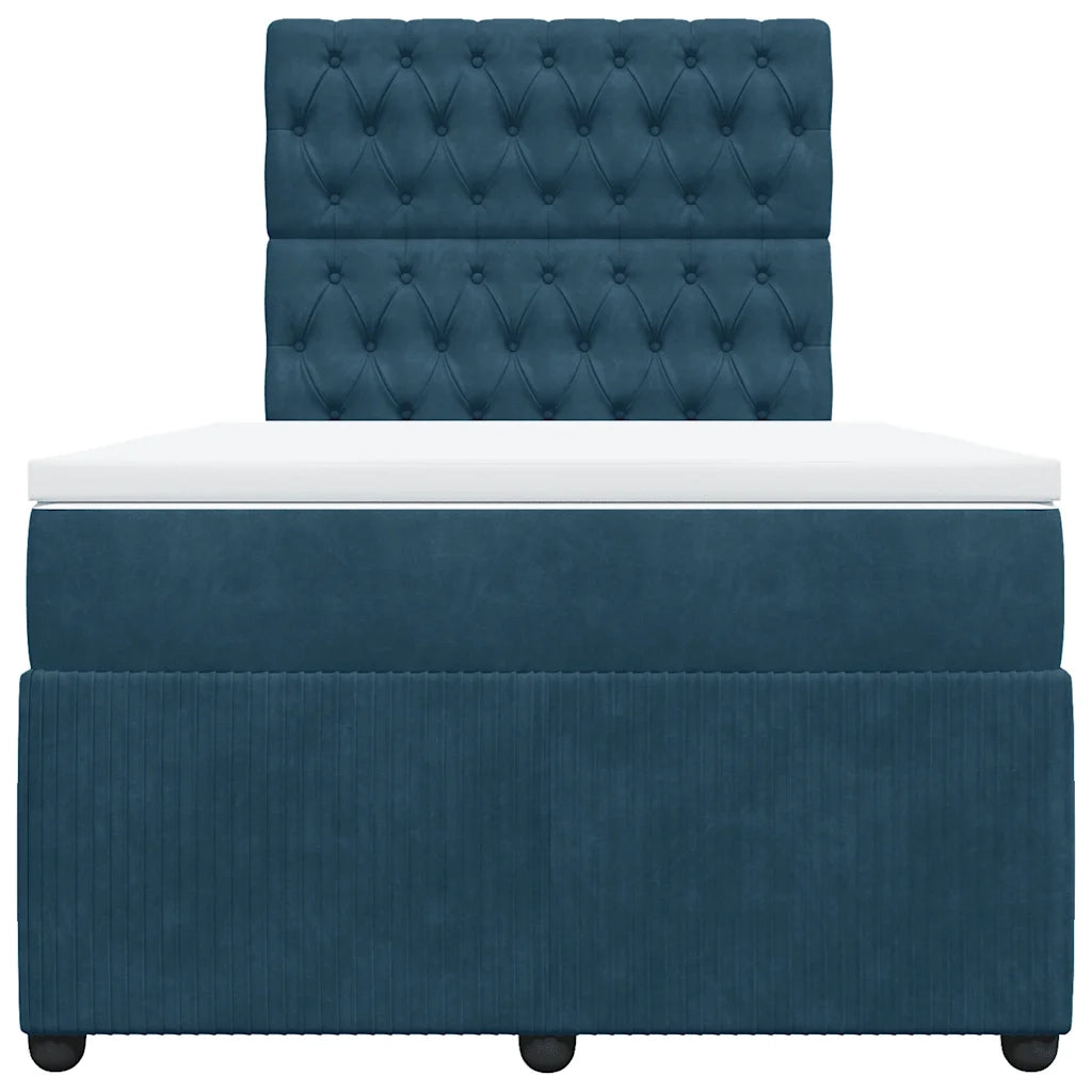Giroletto a Molle con Materasso Blu Scuro 120x190 cm in Velluto 3292296