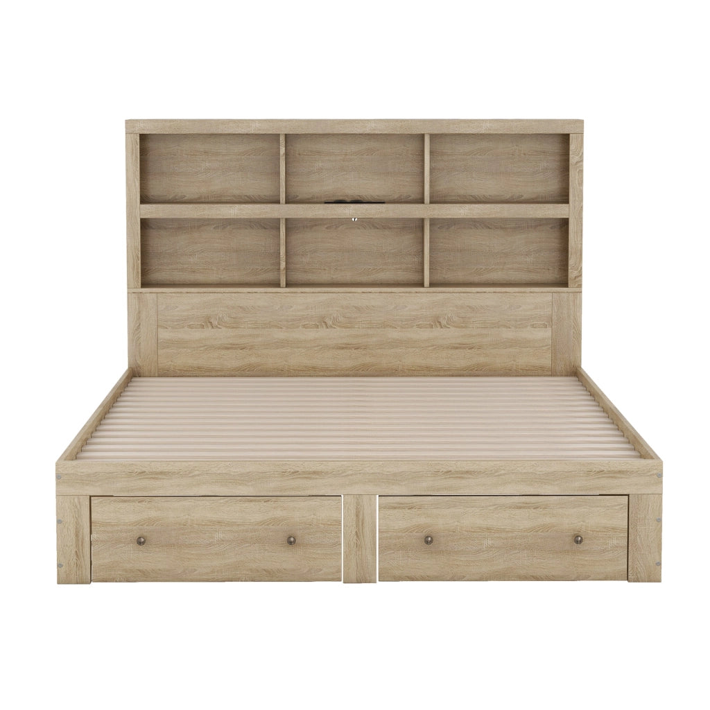 letto matrimoniale truciolare naturale 160 x 200 cm