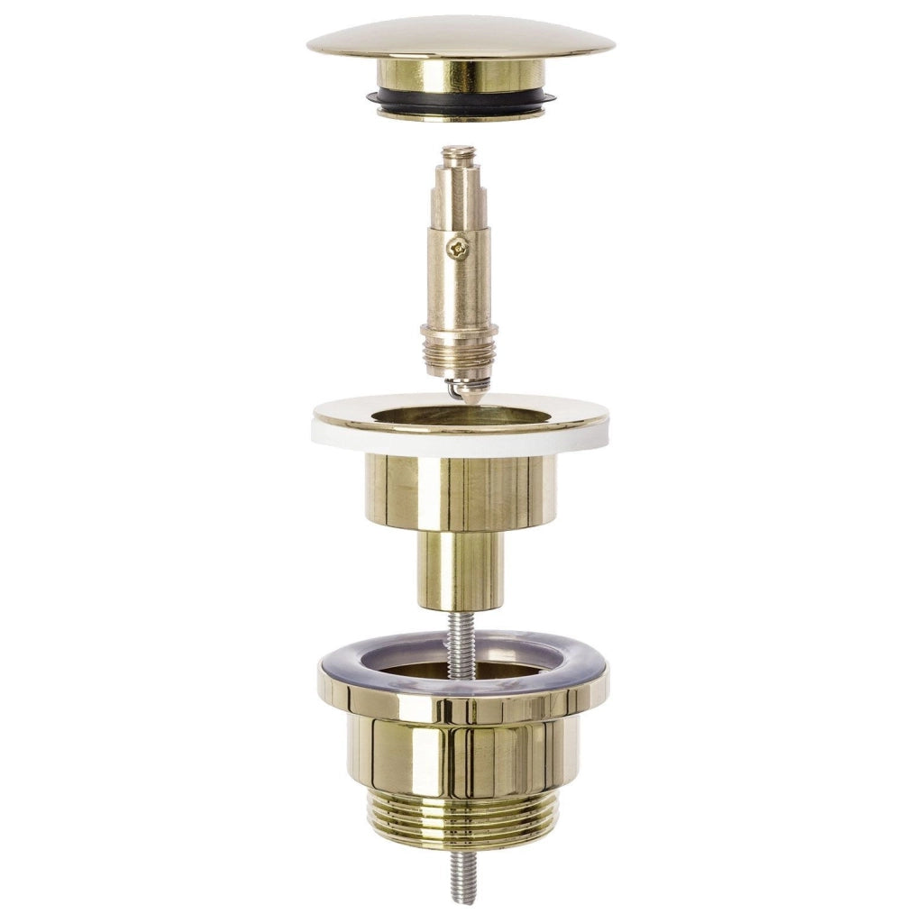Set Lavabo Da Appoggio Linda Stone + Rubinetto Da Bagno Lungo Gold + Tappo Gold