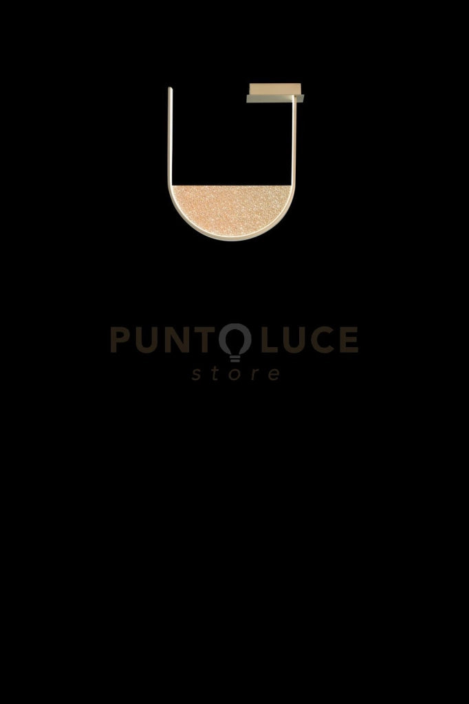 PLEAFONIERA LOTUS ORO CON VETRO AMBRA LED 3000K 2488LM 34W DIMMERABILE L.44,5X55CM
