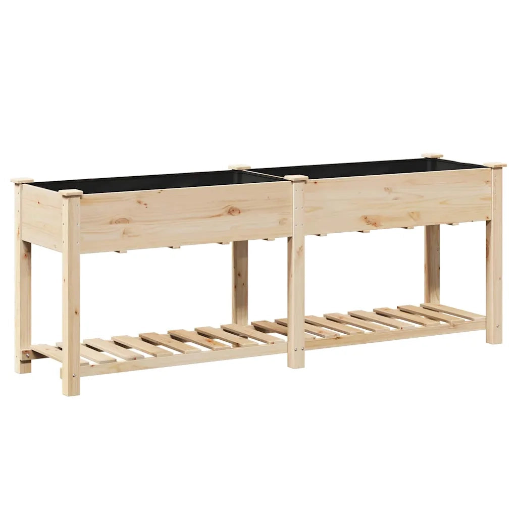 Fioriere | Cassetta per fiori | Vaso da giardino con lo scaffale Beige 203 x 53 x 76,5 cm