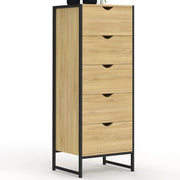IDMarket - Cassettiera a 5 cassetti DETROIT 45 cm cassettiera di design industriale