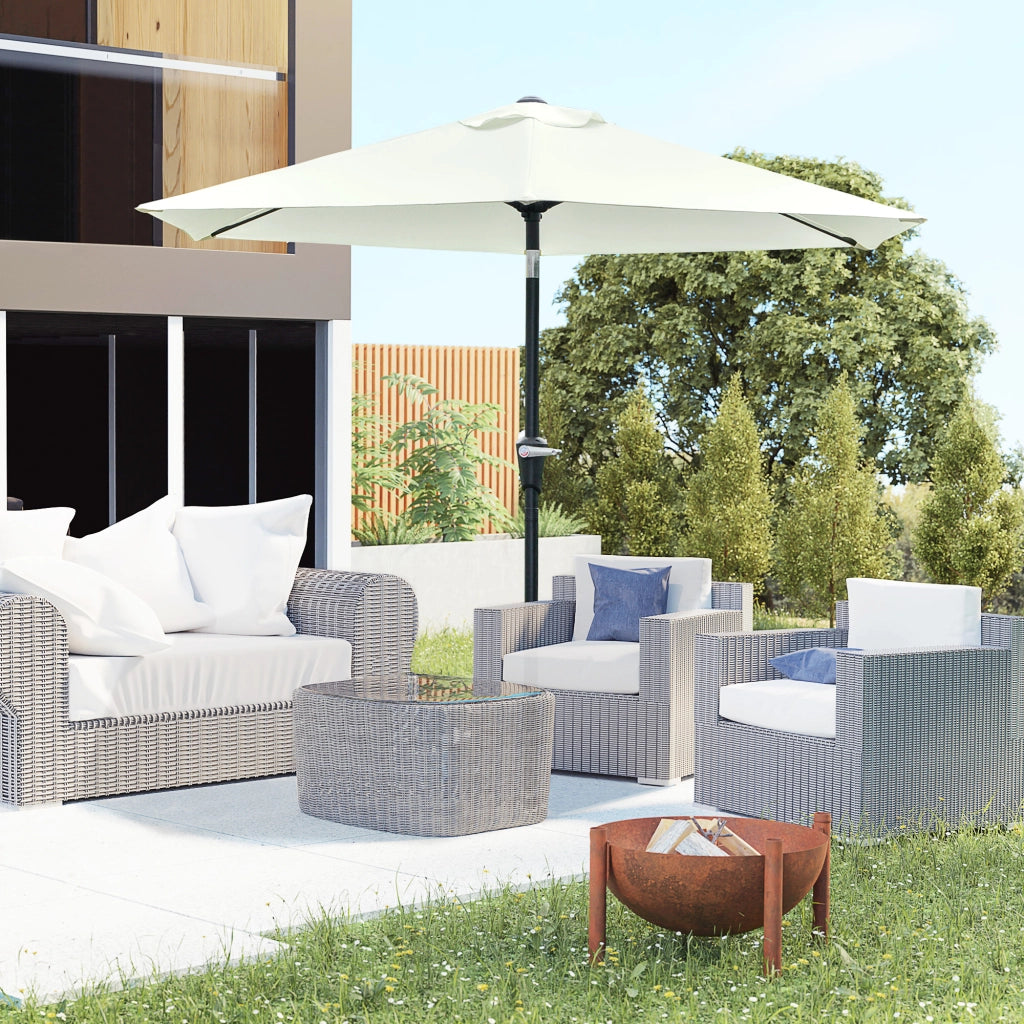 Ombrellone da Giardino Inclinabile ¨C zephmum ¨C Crema, Metallo, 230x220 cm