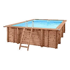 Piscina in legno fuori terra rettangolare JARDIN CARRE 470