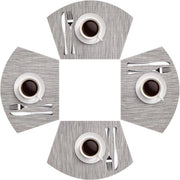 Set di tovagliette di forma animale da 4 pezzi per tavola rotonda, tovagliette antiscivolo resistenti al calore in PVC, tovagliette premium per cene di Natale sulla fattoria - grigio