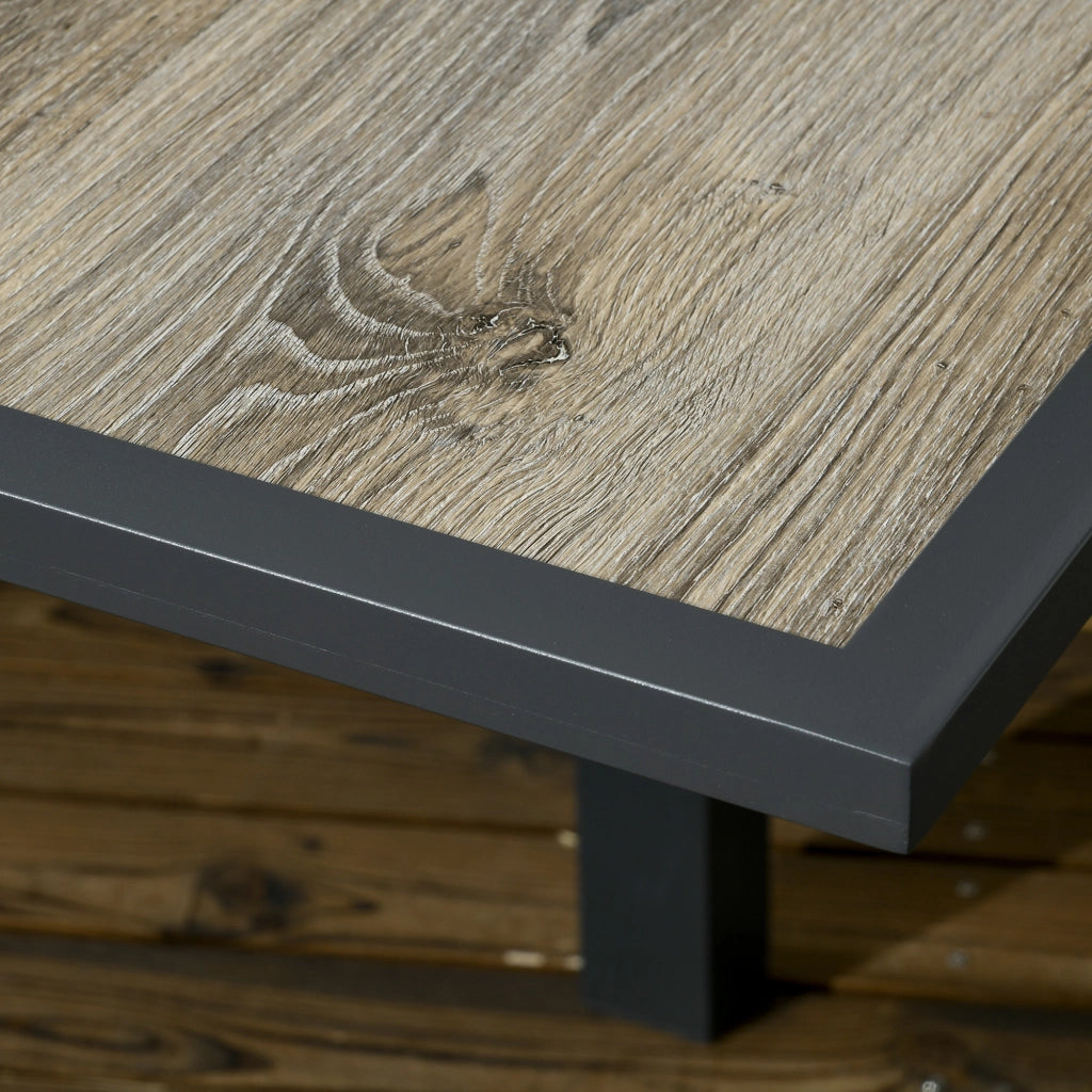 TAVOLO DA GIARDINO ALLUNGABILE 80/160 x 80 x 75 cm Alluminio Beige