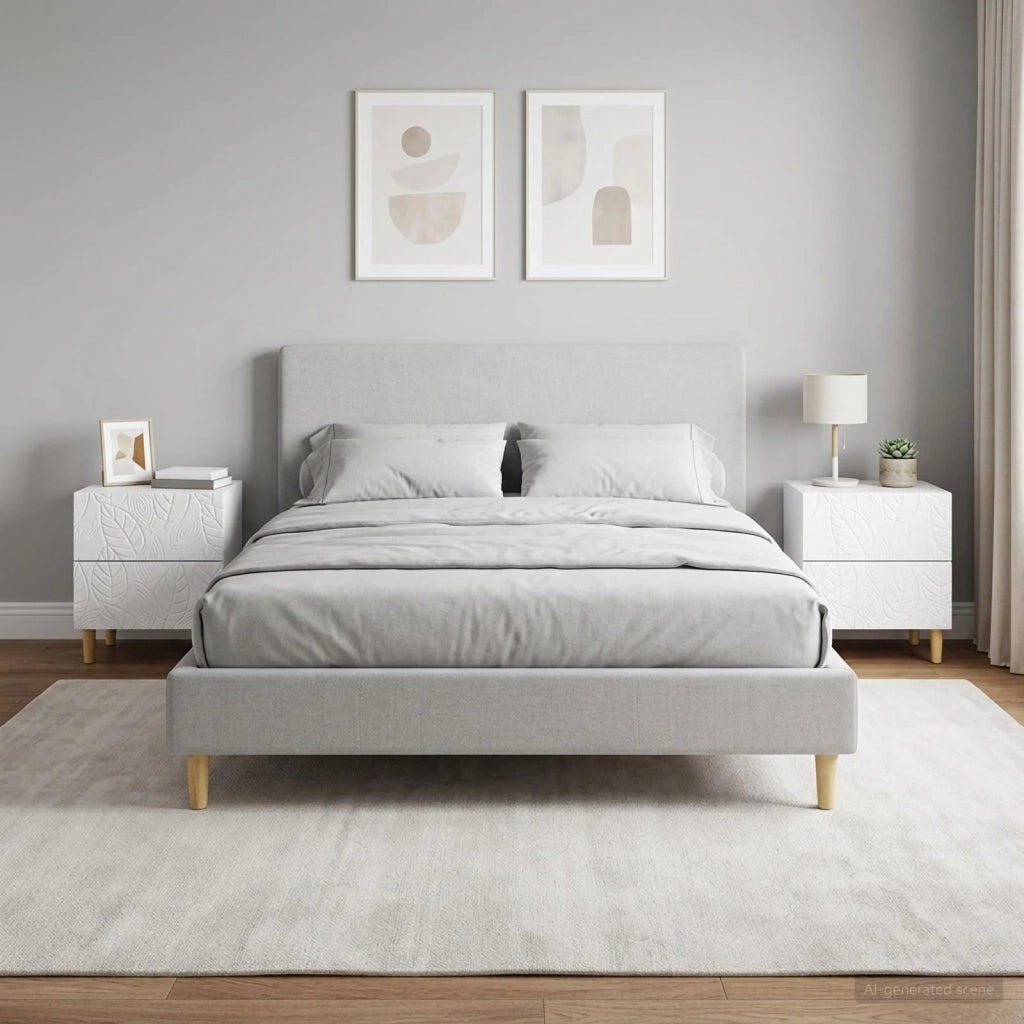 Comodino 2 pz Bianco Lucido 43 x 34,5 x 48 cm 894994