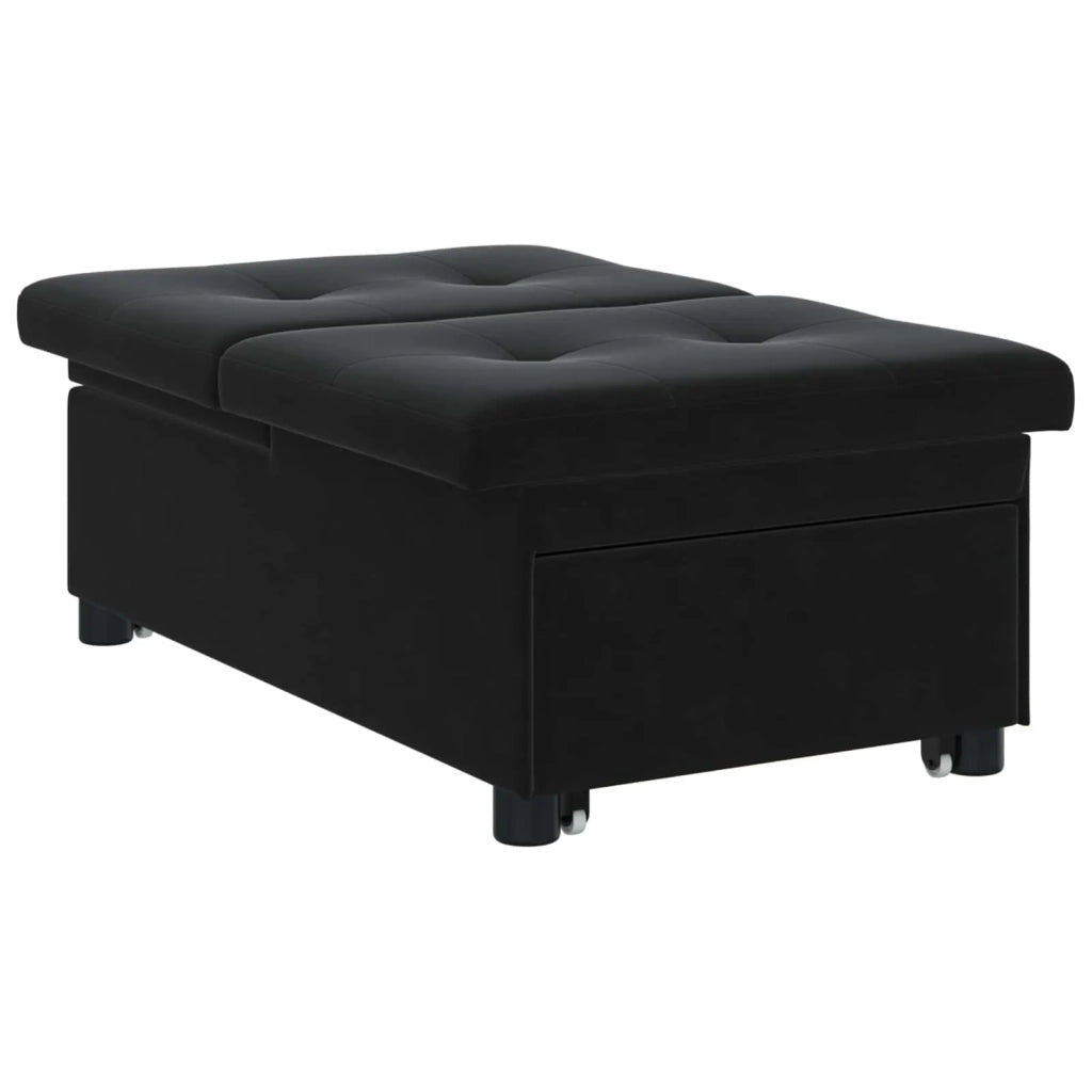 Divano letto-Sofa Letto-Daybed Nero 194 x 67 x 82 cm Velluto