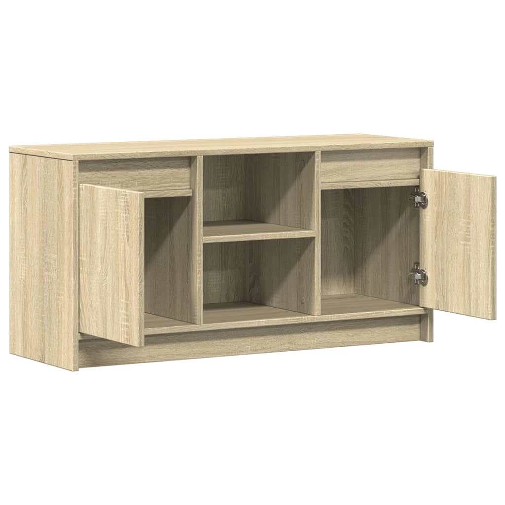 Mobile TV multimediale scaffale TV credenza TV sala da pranzo soggiorno camera da letto con LED rovere Sonoma 100 x 34 x 50 cm derivati ​​del legno marrone 02_0026483