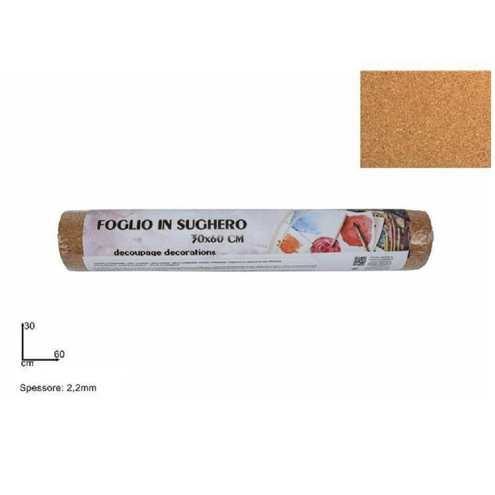 Trade Shop - Foglio Di Sughero Per Lavoretti Decoupage Decorazione Casa Bricolage 30 X 60 Cm -