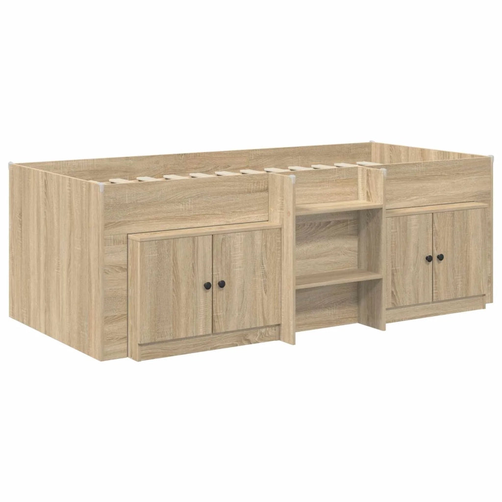 Struttura Letto Loft con Mobile con porta 3 pz Rovere Sonoma 3423384