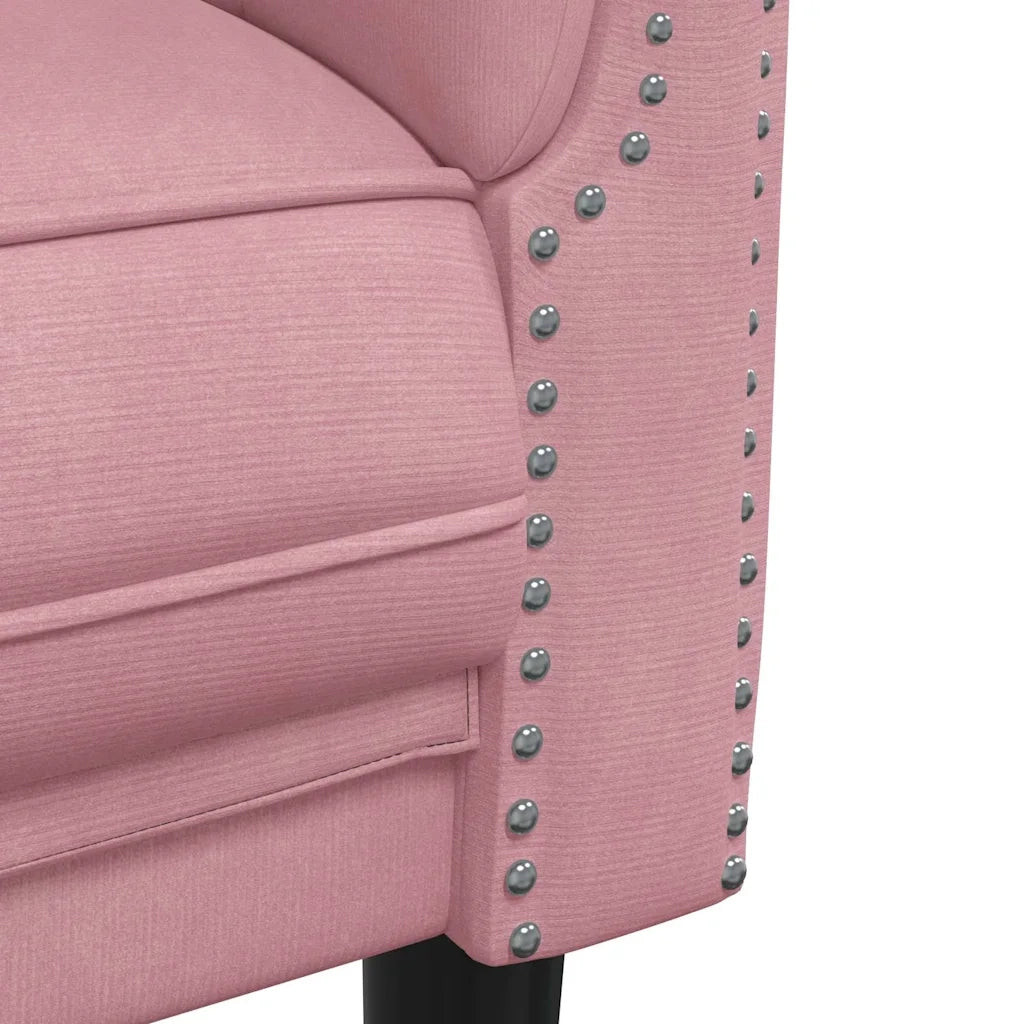 Set di Divani 3 pz Rosa in Velluto