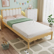 Letto singolo imbottito per bambini 90x200 cm con testiera in PU