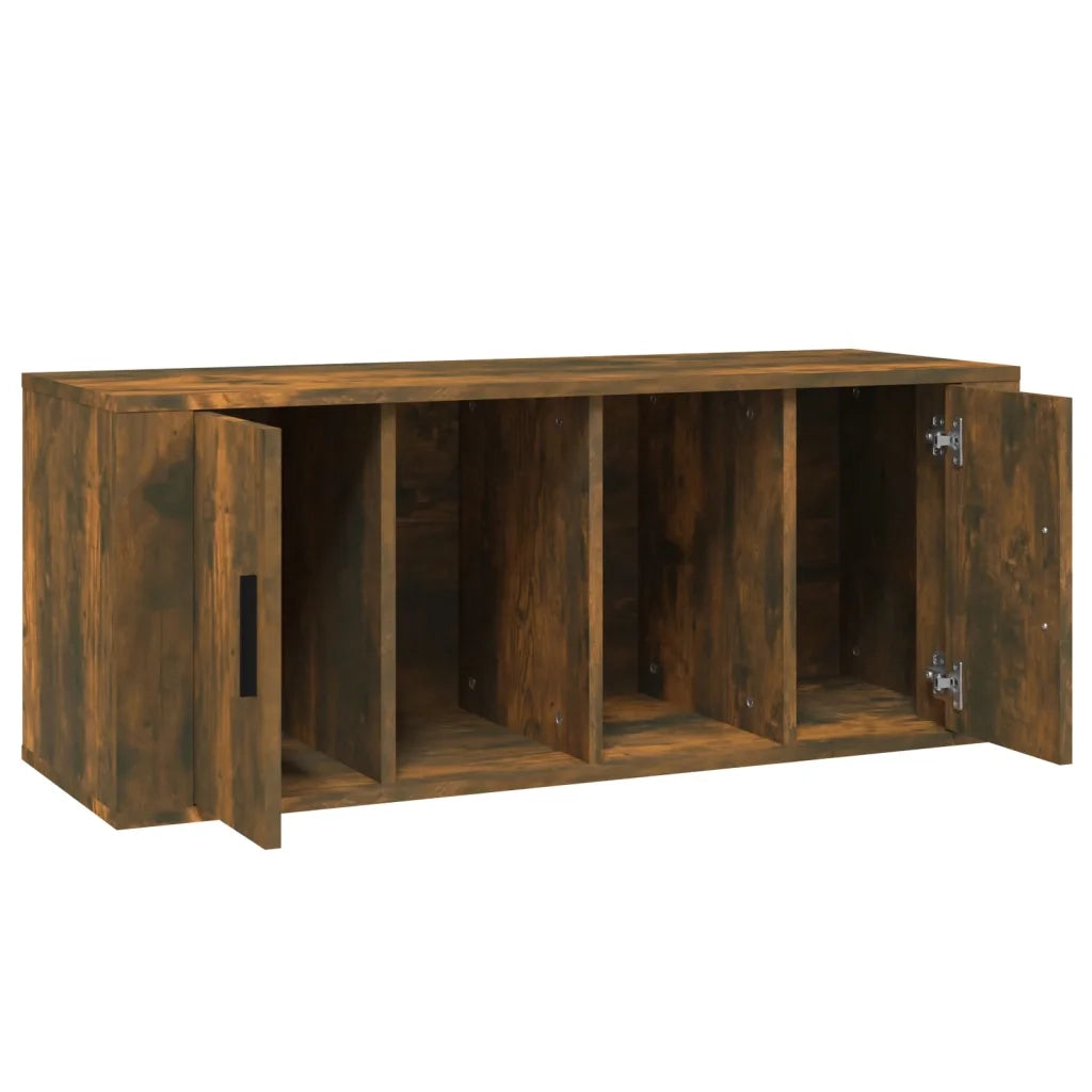 Mobile TV Rovere Fumo 100x35x40 cm in Legno Multistrato 816805