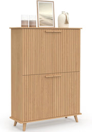 JULIETTE Contenitore a 4 ante in rovere con doghe in legno