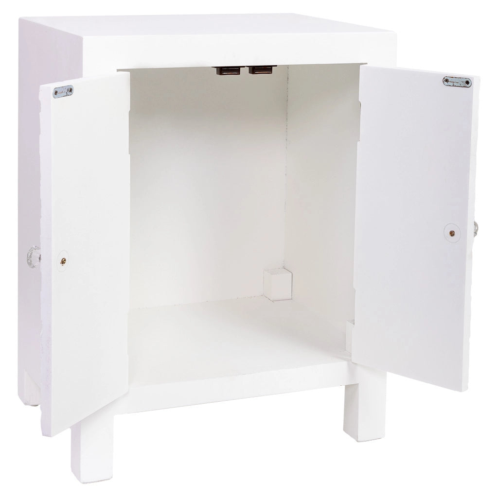 Tavolino in legno con 2 porte 42x32x55