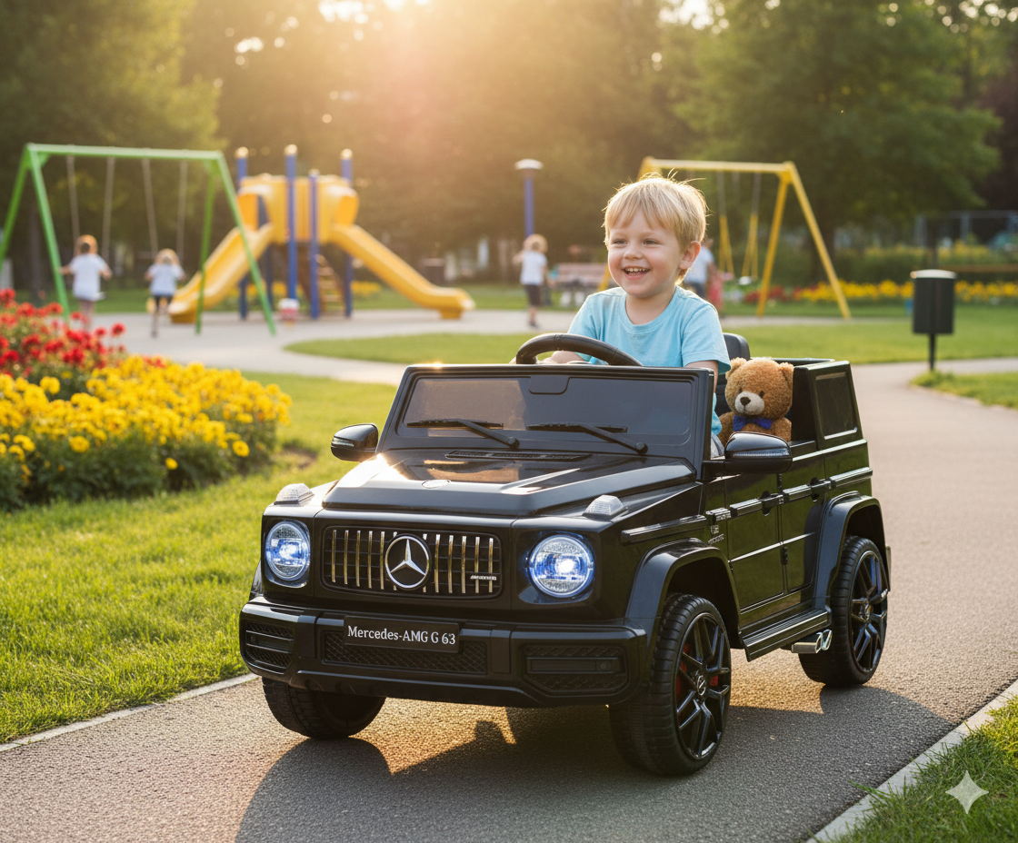 Macchina Elettrica per Bambini 12V con Licenza Mercedes AMG G63 Small Nera