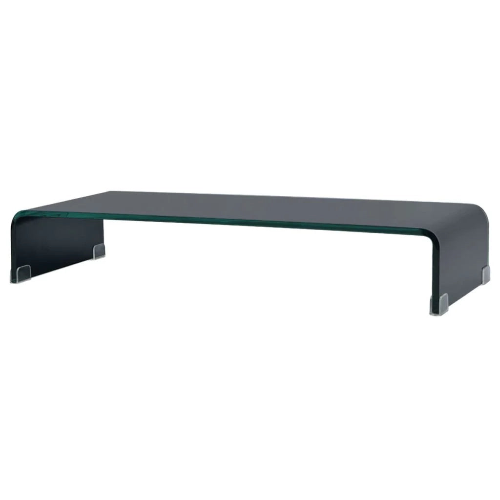 Mobile TV credenza design pratico supporto per monitor 70 cm vetro nero 2502230