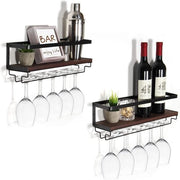 Supporto vino per parete - Wijnrek - Modello 1234 - Materiale: legno - Dimensioni: 120 x 30 cm - Colore: marrone