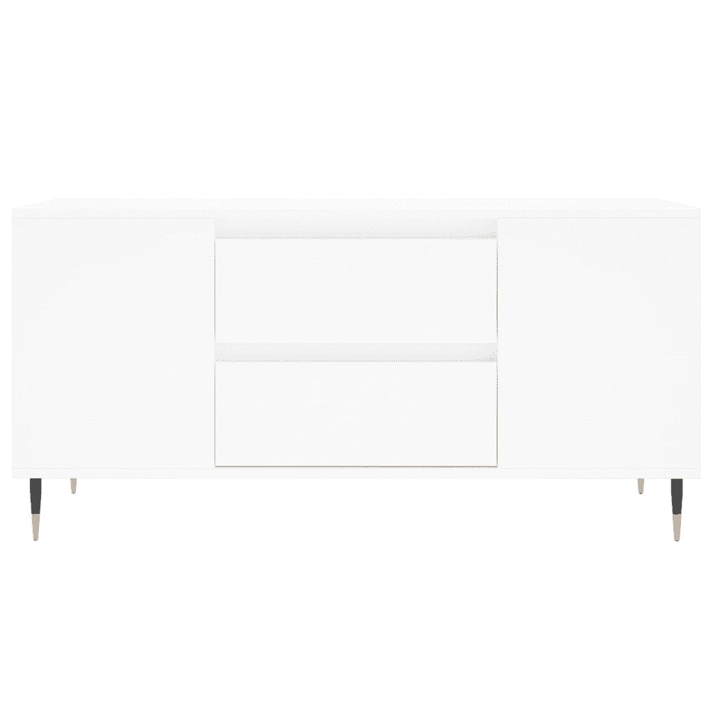 Tavolino da salotto | Tavolino da caff¨¨ | Tavolino da Soggiorno Bianco 102x44,5x50 cm in Legno Multistrato