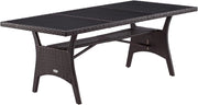 Tavolo da Giardino in Polyrattan & WPC con Ripiano 190x90x74cm Altezza Regolabile Outdoor