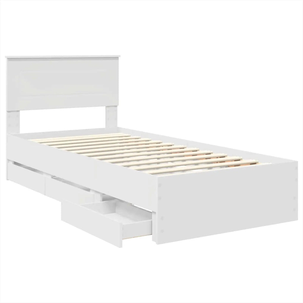 Struttura del letto Bianco 75 x 190 cm Legno Ingegnerizzato