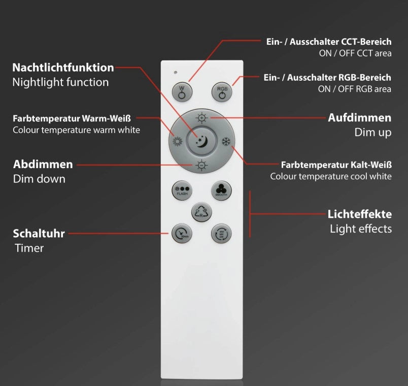 Pannello a LED CCT, Centerlight RGB, Ø 45 cm, 24 W, 2400 LM 2700K a 6500K , argento
