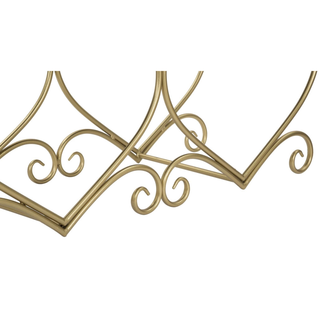 Panca Cuore 3, Oro, Metallo, 105x37,5x51,5 cm