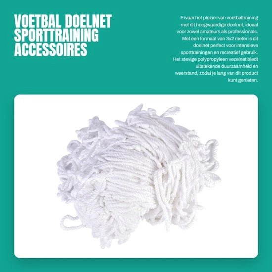 Reti da Calcio 3x2m - Rete da Calcio in Polipropilene - Accessori per Allenamento Sportivo - Stabile e Duraturo - Bianco - Alta Qualità - Rete da Calcio 

Modello: 
Dimensioni: 3x2m
Material: Polipropilene
Caratteristiche: Stabile e Duraturo