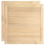 Set di 2 ante a persiana in legno massello di pino ante per armadi ante per mensole rivestimento per armadio guardaroba 61,5 x 59,4 cm 02_0003895