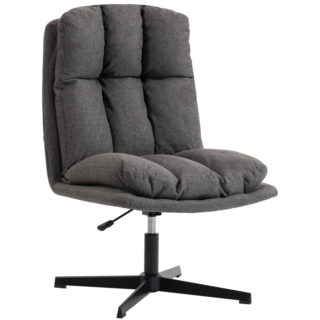 Poltrona girevole in tessuto ¨C zephmum ¨C Grigio scuro con gambe in metallo