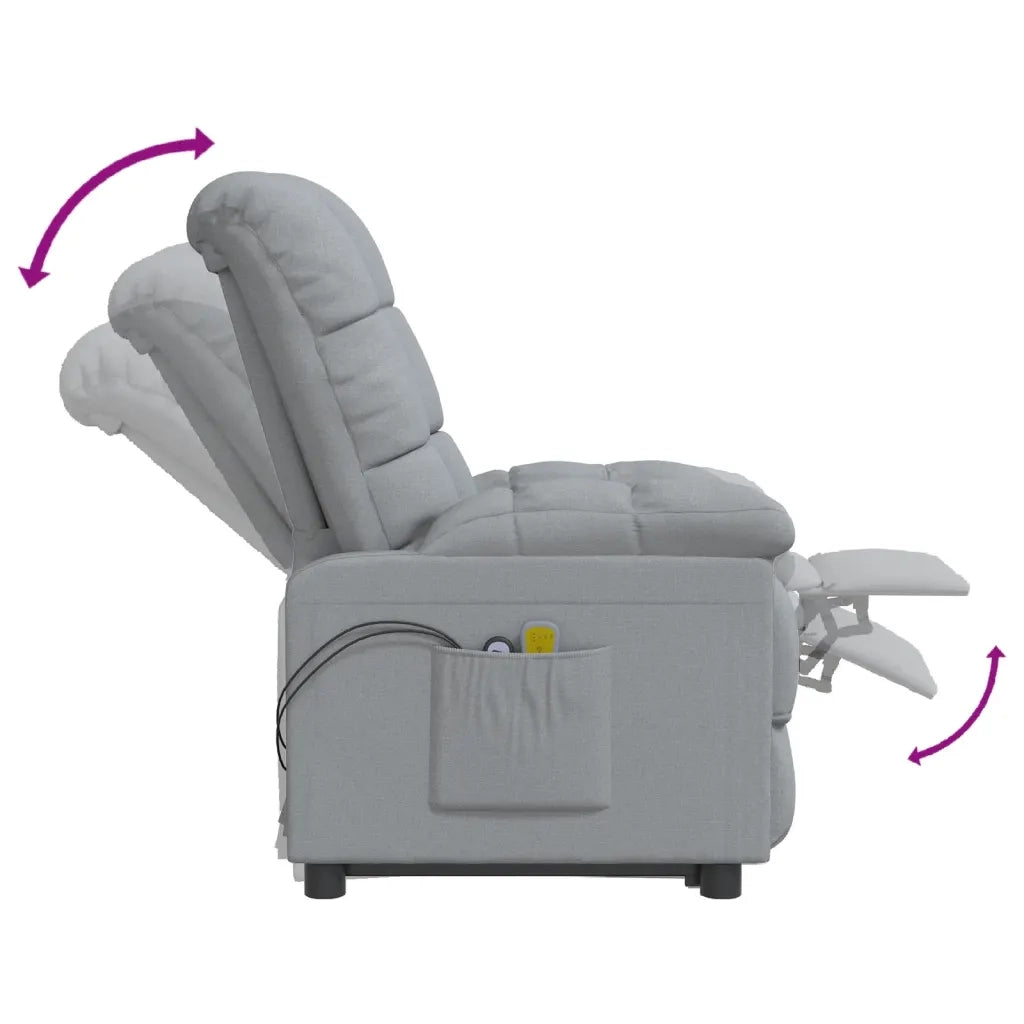 Poltrona Elettrica Massaggiante Grigio Chiaro in Tessuto cod mxl 32346