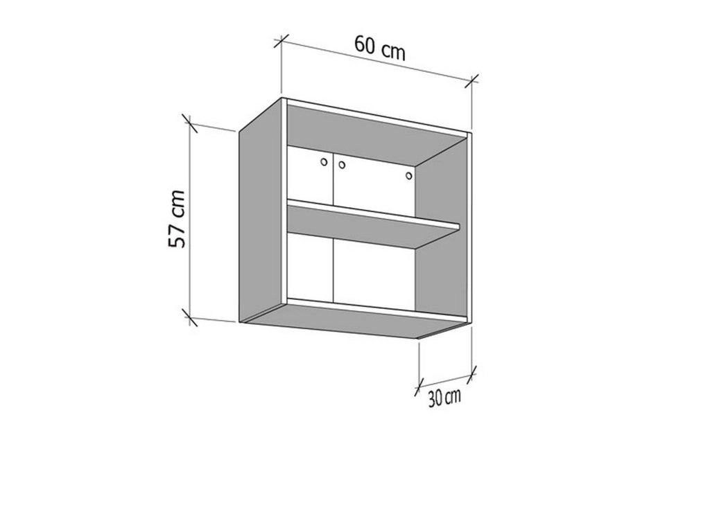 Mobile da Cucina Moiola, Dispensa da Cucina un Cassetto, 60x30x57h cm Grigio