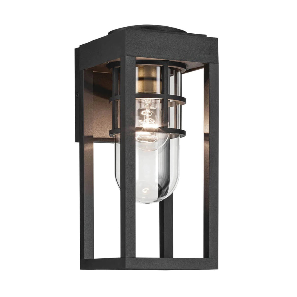 Applique esterna industriale nera vetro E27 IP44 HONE Kichler
