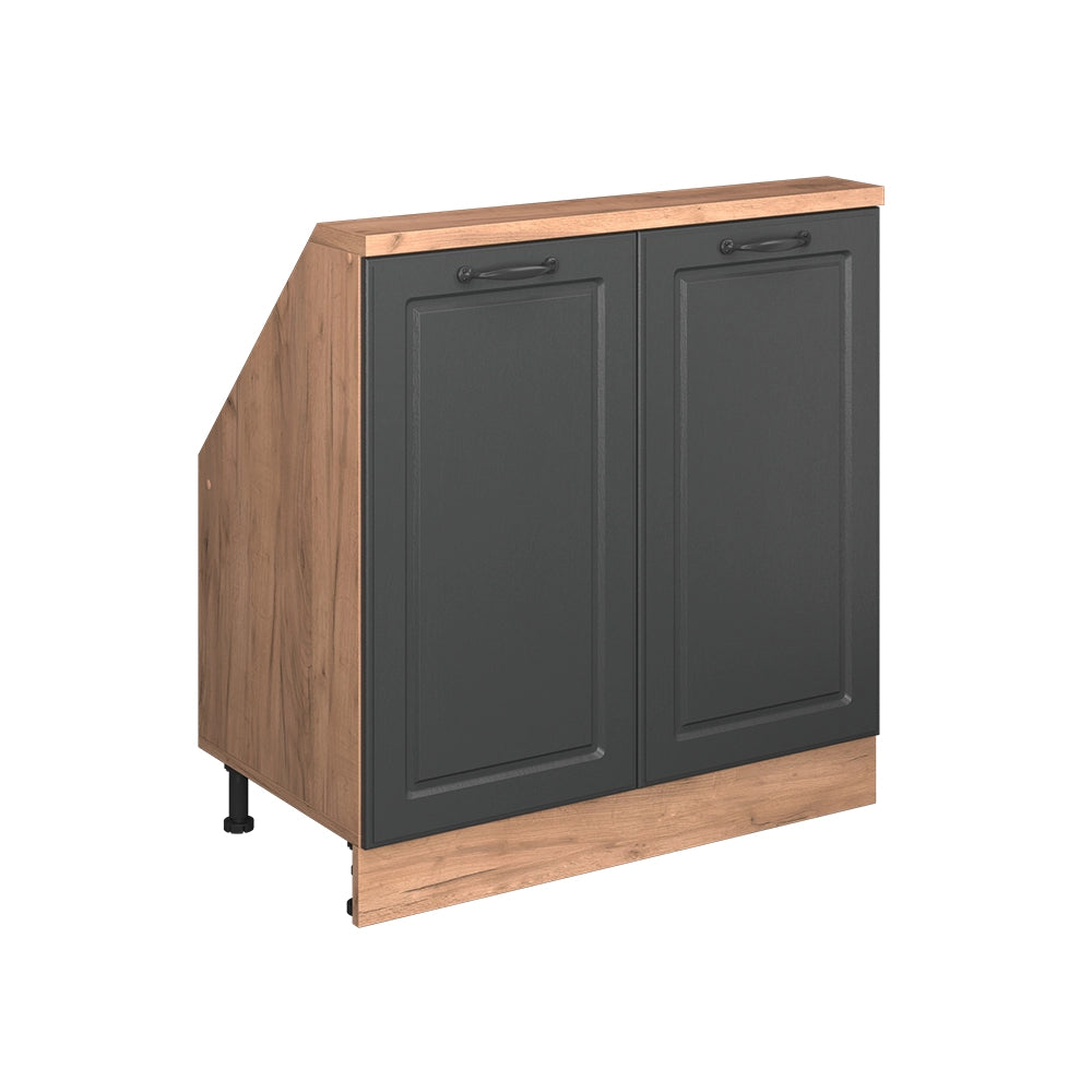 Mobile sottotetto Rion Antracite rustico/Rovere dorato con 2 porte Vicco
