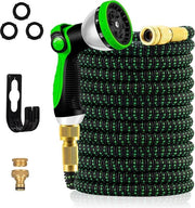 Serpentino estensibile tubo idraulico migliorato 3 strati di lattice senza pieghe elastico tubo idraulico - 3/4 "- 1/2" connettori metallici - testa di getto multifunzione 10 - 50FT tubo idraulico estensibile