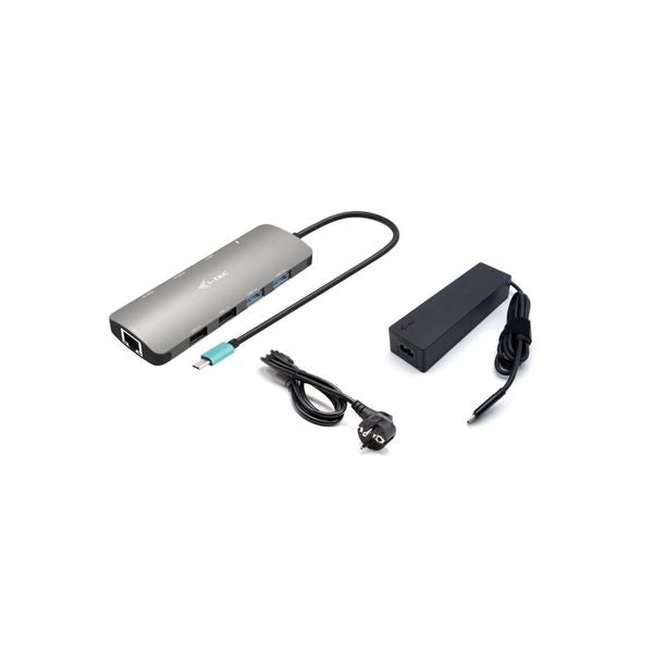 I-tec metal usb-c nano 2x display docking station with pd 100 w + charger 100w - C31NANOHDM2D100