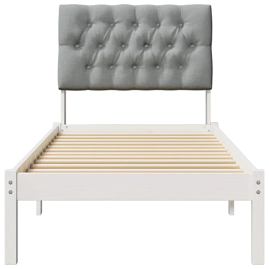 Letto con Testiera Rivestita con testiera Bianco 75 x 190 cm 878863
