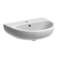 Lavabo con colonna Geberit 55 cm in ceramica bianco  Selnova