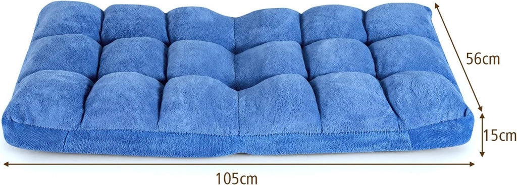Sedia da pavimento, imbottita, pieghevole, con cuscino da pavimento regolabile a 14 livelli con schienale, per meditazione e finestra, colore: blu