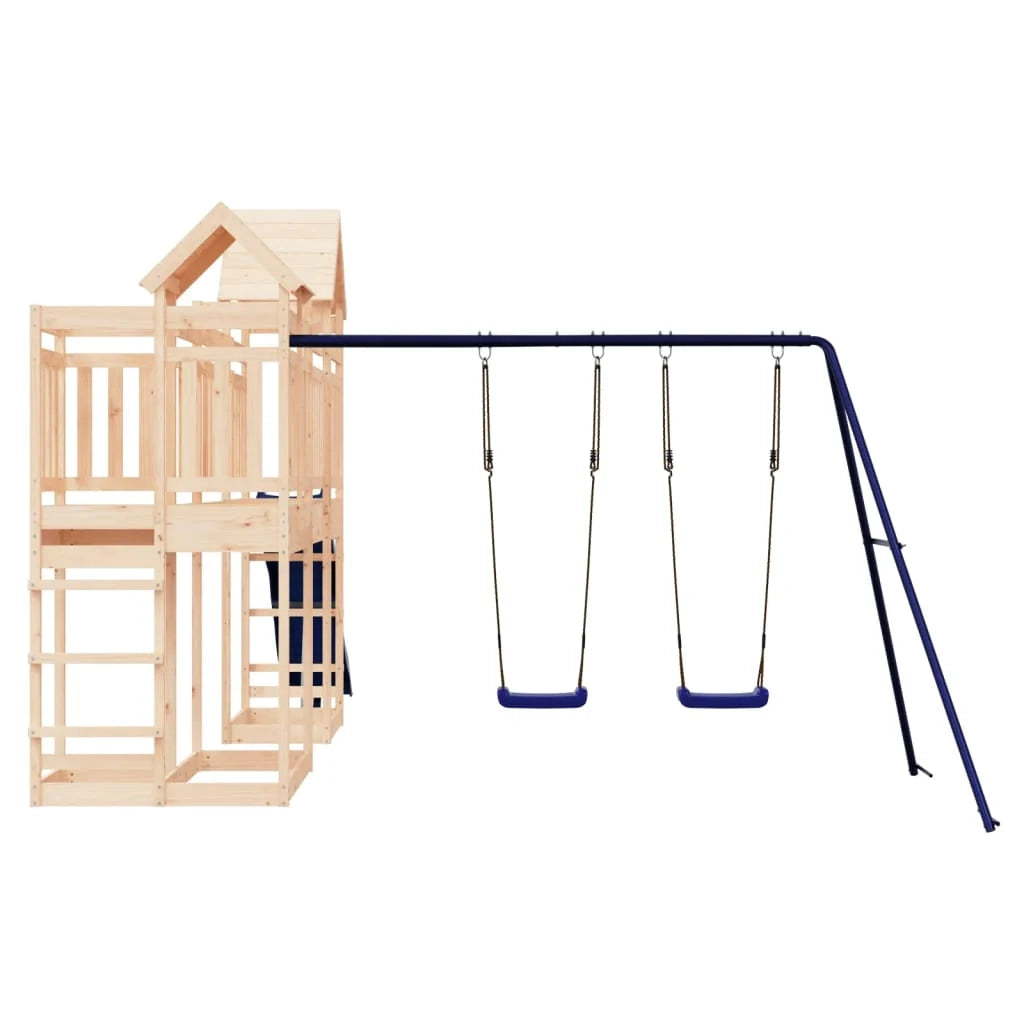 Altalene per parco giochi all'aperto scivolo altalene robuste giochi da giardino 362 x 560 x 264 cm legno di pino massiccio 02_0004700