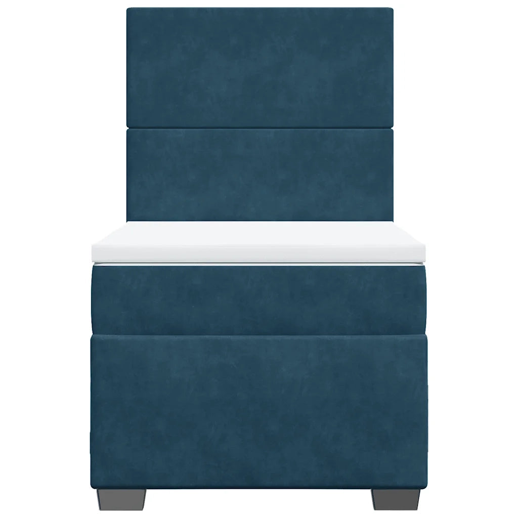 Giroletto a Molle con Materasso Blu 80x200 cm in Velluto