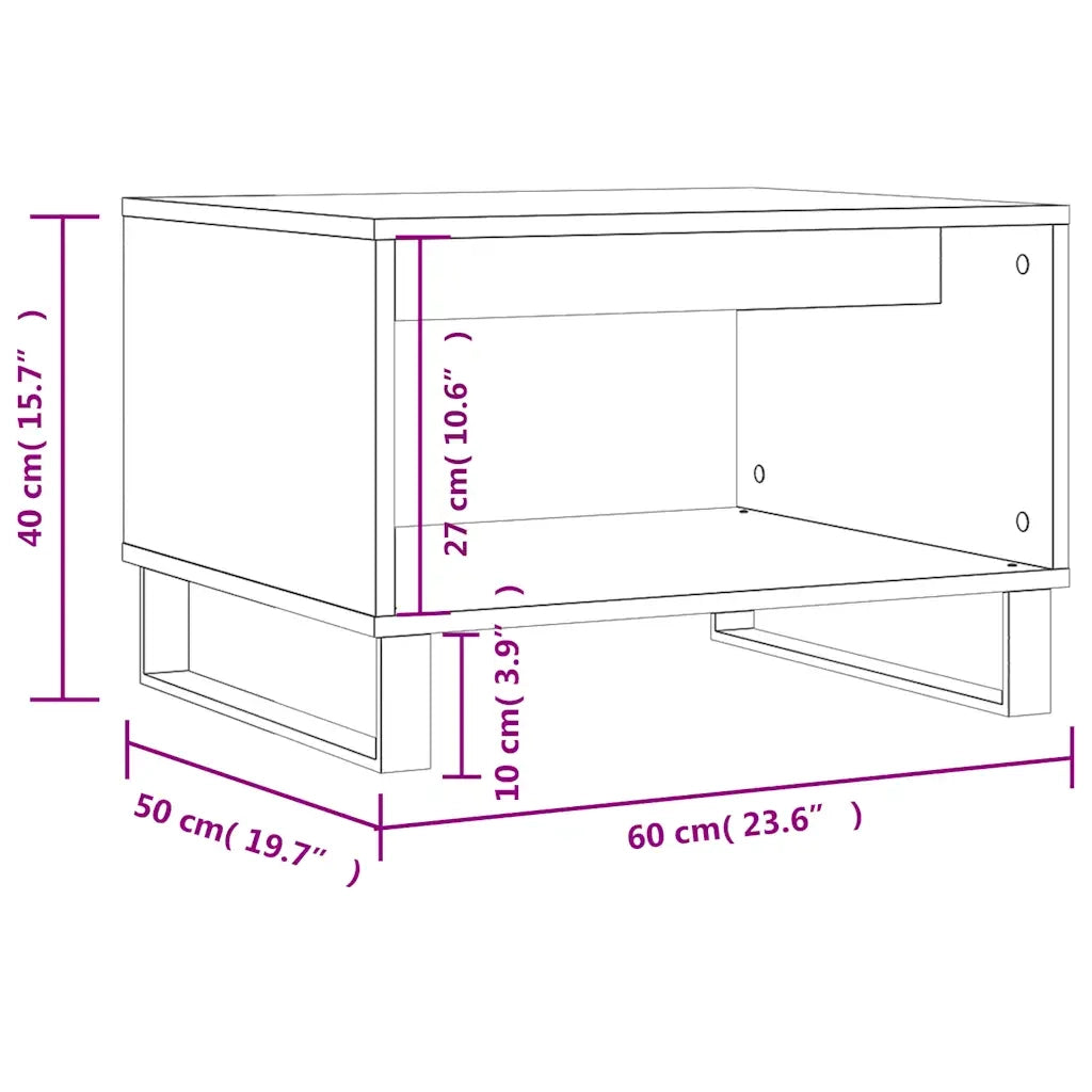 Tavolino da Salotto Grigio Sonoma 60x50x40 cm Legno Multistrato 829266