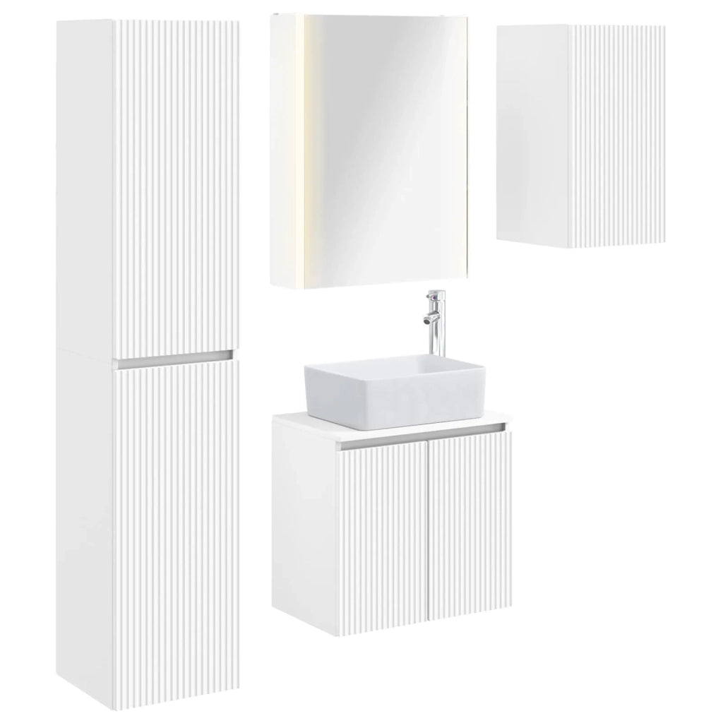 Set di Armadi da Bagno 5 pcs Bianco 53 x 15,5 x 70 cm 3407327
