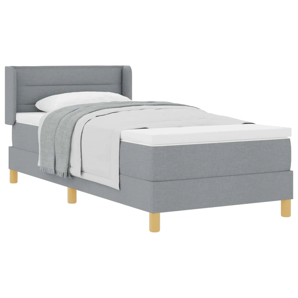 Letto a molle con materasso Grigio chiaro 200 x 90 cm Tessuto 3341209