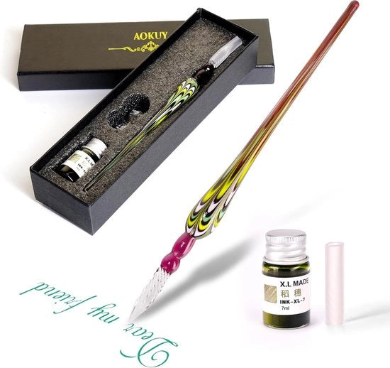 Set di pennarelli per calligrafia con inchiostro per dip, pennarelli di vetro per cartoline di auguri, firme, disegni