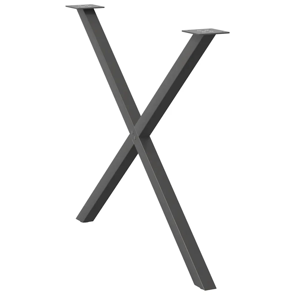 Gambe per tavolo da pranzo a forma di X 2 pz Antracite 90x(72-73) cm Acciaio 4012926